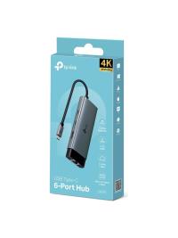 TP-LINK UH6120C TYPE-C 6 Port Portatif Hub 1×USB-C, 1×HDMI 4K, 1×USB-C PD 100W, 1×RJ45, 2×USB-A 3.0, 1×USB-C 3.0